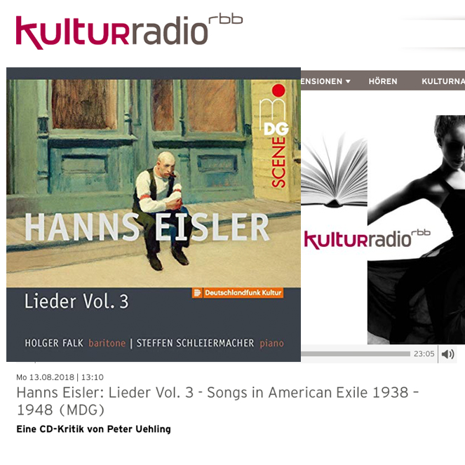 Hanns Eisler: Lieder Vol. 3 – rbb Kulturradio CD-Kritik